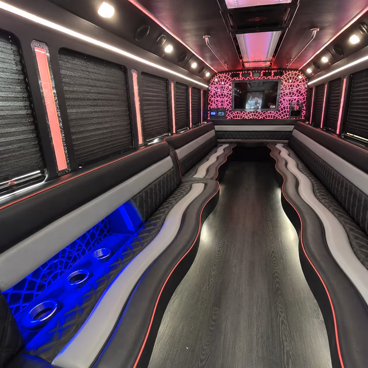 Miami Bachelor & Bachelorette Transportation party bus interior