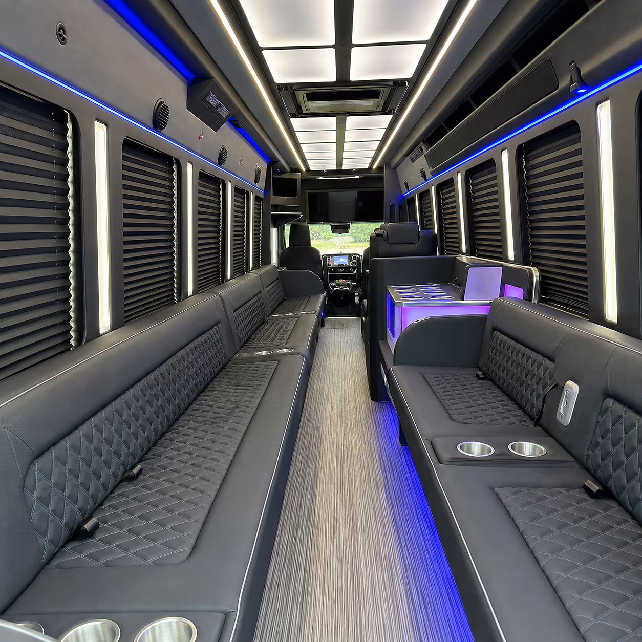 Miami Private Event Transportation party bus interior