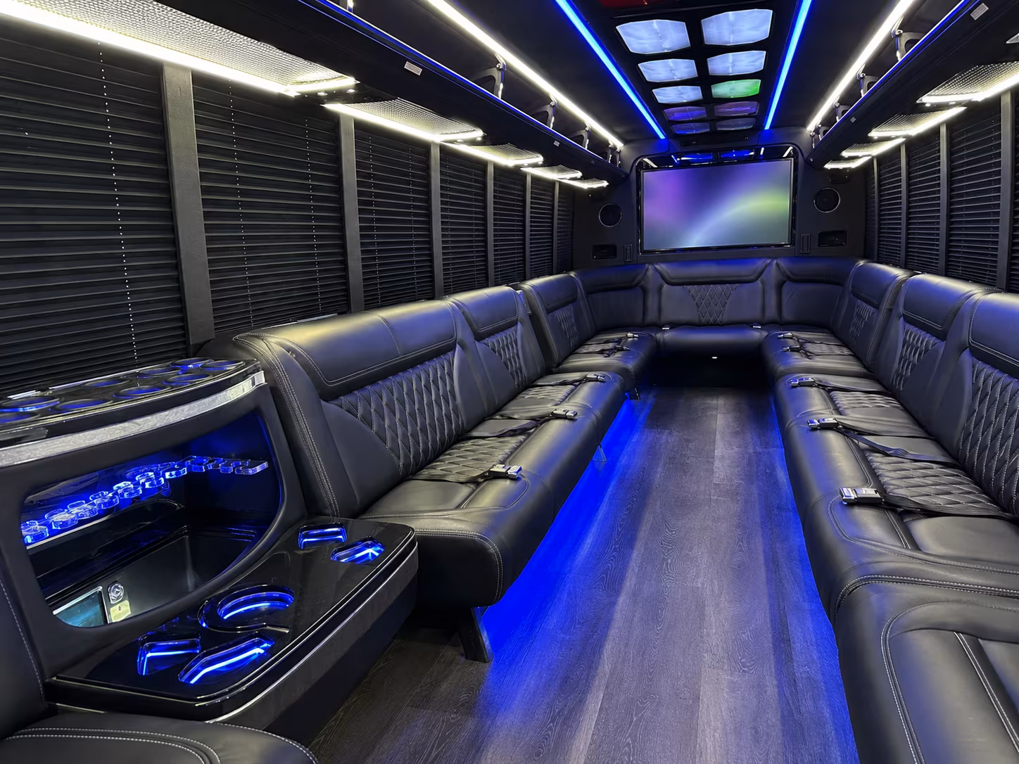Miami Sporting Event Transportation party bus exterior