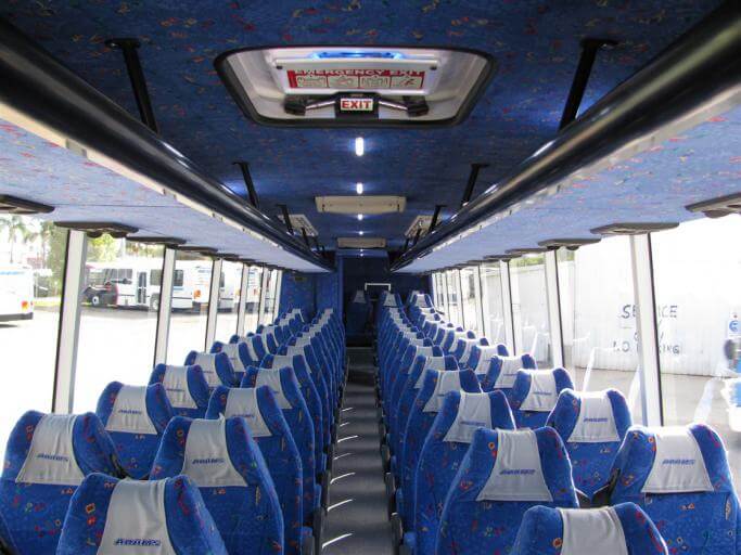 Delray Beach 56 Passenger Charter Bus Interior