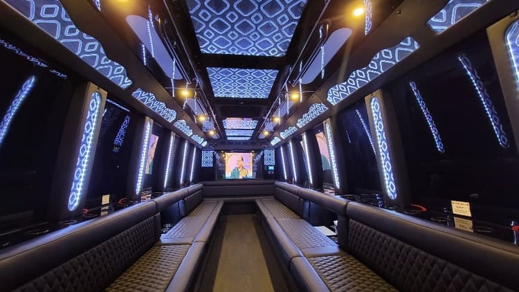 Coconut Creek 40 Passenger Limo Bus Interior